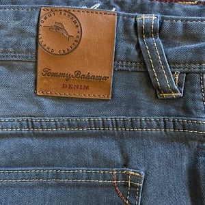 NWOT! Tommy Bahama blue denim with khaki stitching!  Great, stylish pair 36 x 30